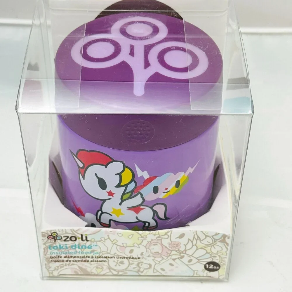 Tokidoki x Zoli Toki Dine Insulated Food Jar 12oz Purple Unicorn BPA-Free - Picture 4 of 6